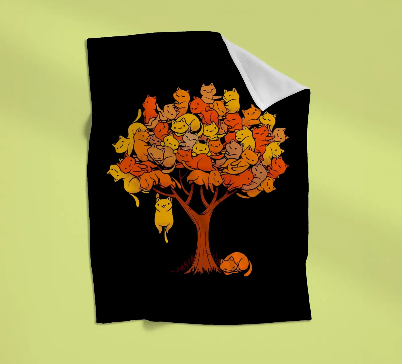 Cat Tree fleece blanket by Tobe Fonseca