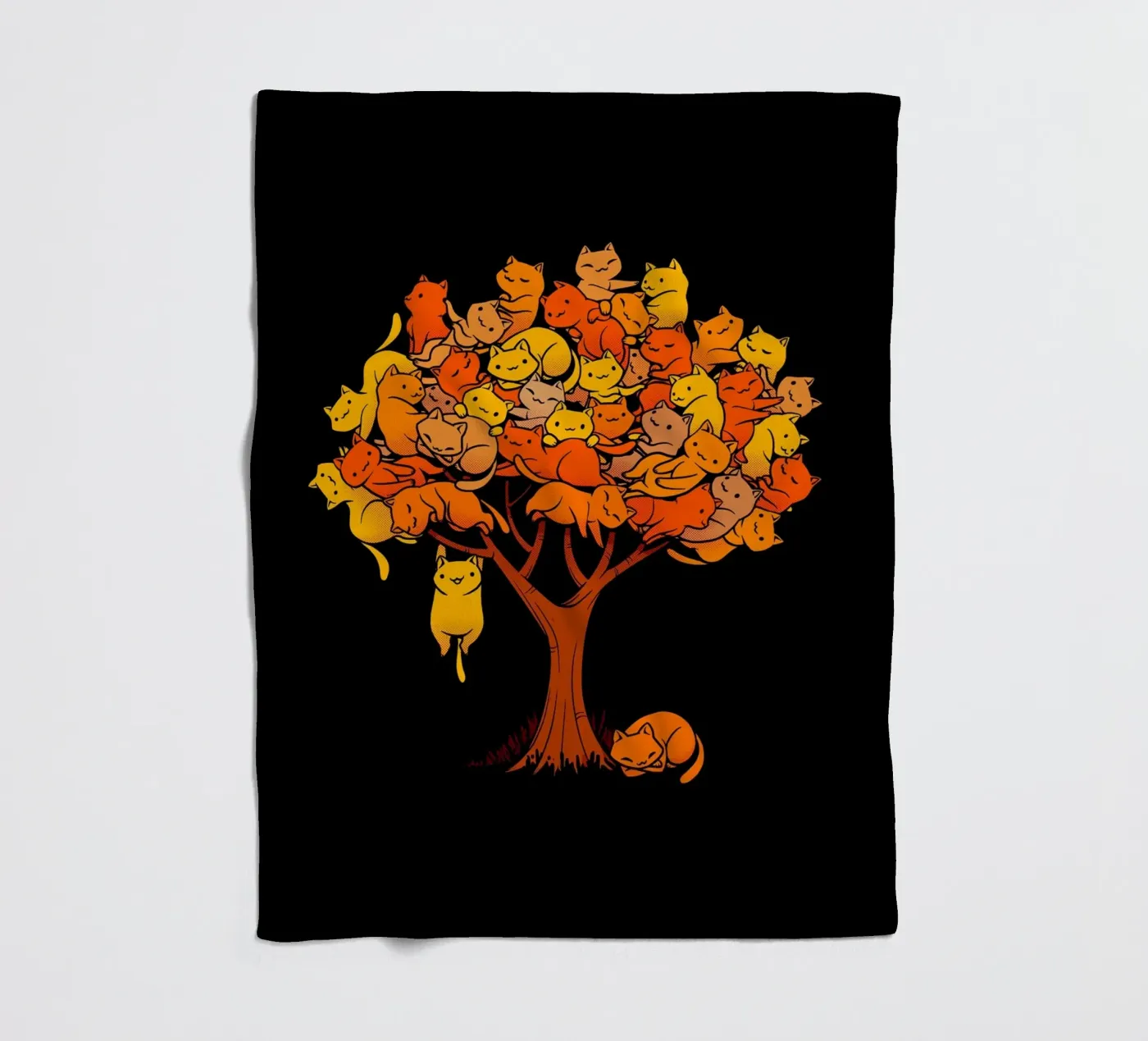 Cat Tree fleece blanket by Tobe Fonseca