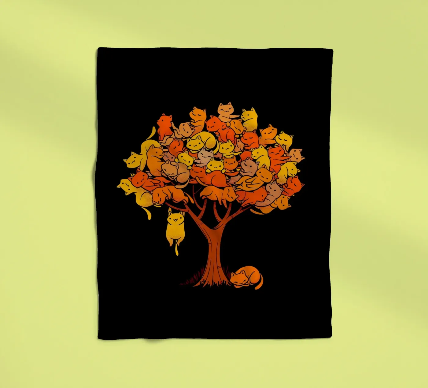 Cat Tree fleece blanket by Tobe Fonseca