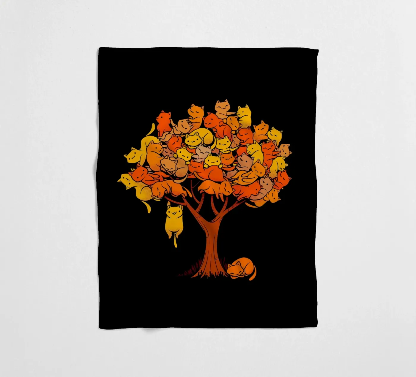 Cat Tree fleece blanket by Tobe Fonseca