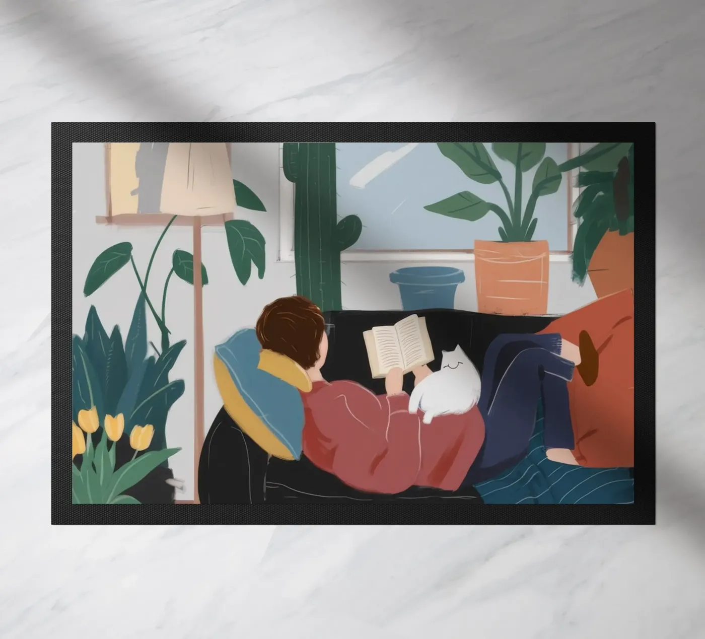 Couch Reading Haven doormat by Arcane Shade