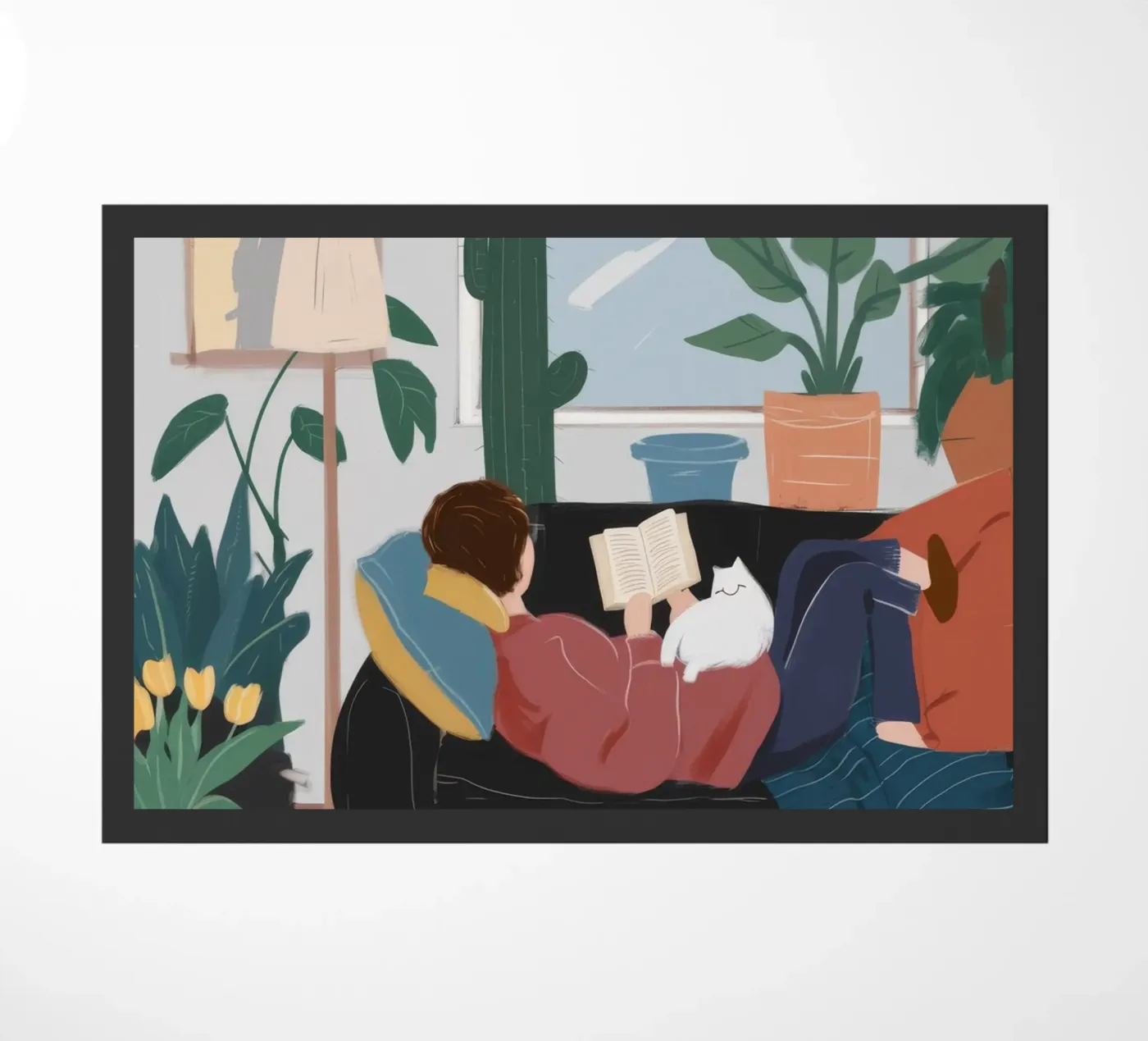 Couch Reading Haven doormat by Arcane Shade