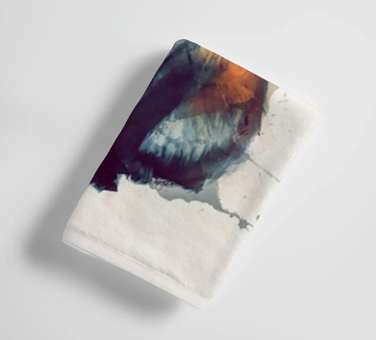illustration of amy hamilton sitting fox expression towel by kbm store