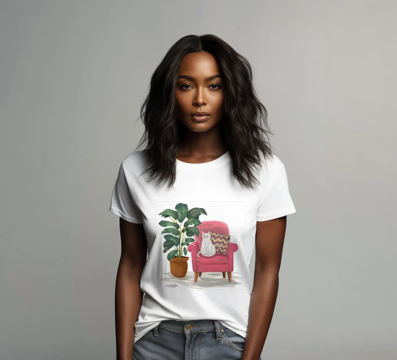 Cat Chair Harmony women's fitted t-shirt by Arcane Shade