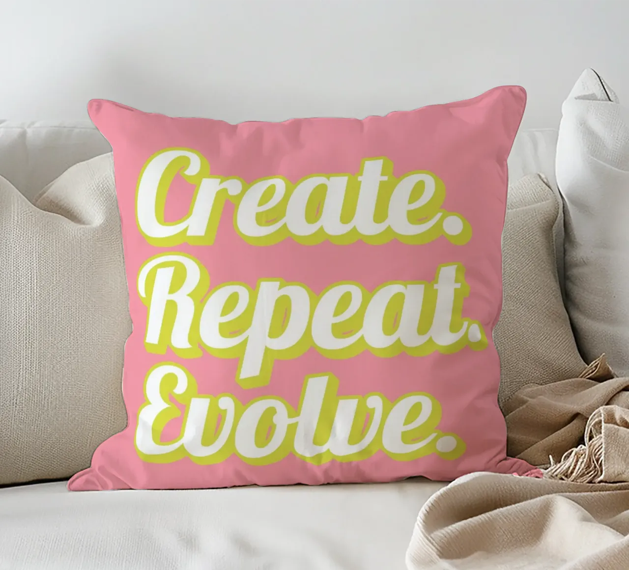 CREATE. REPEAT. EVOLVE cuscino da Einfach Uebel