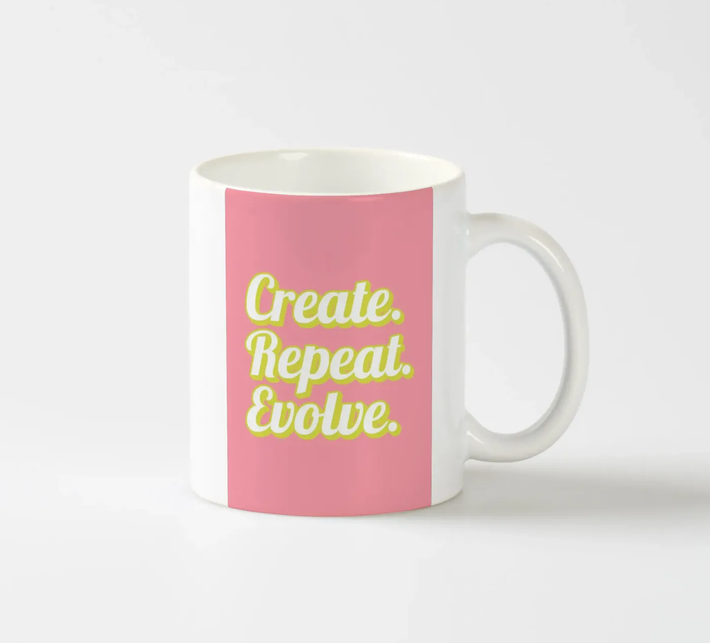 CREATE. REPEAT. EVOLVE keramische mok van SMRT STUDIO