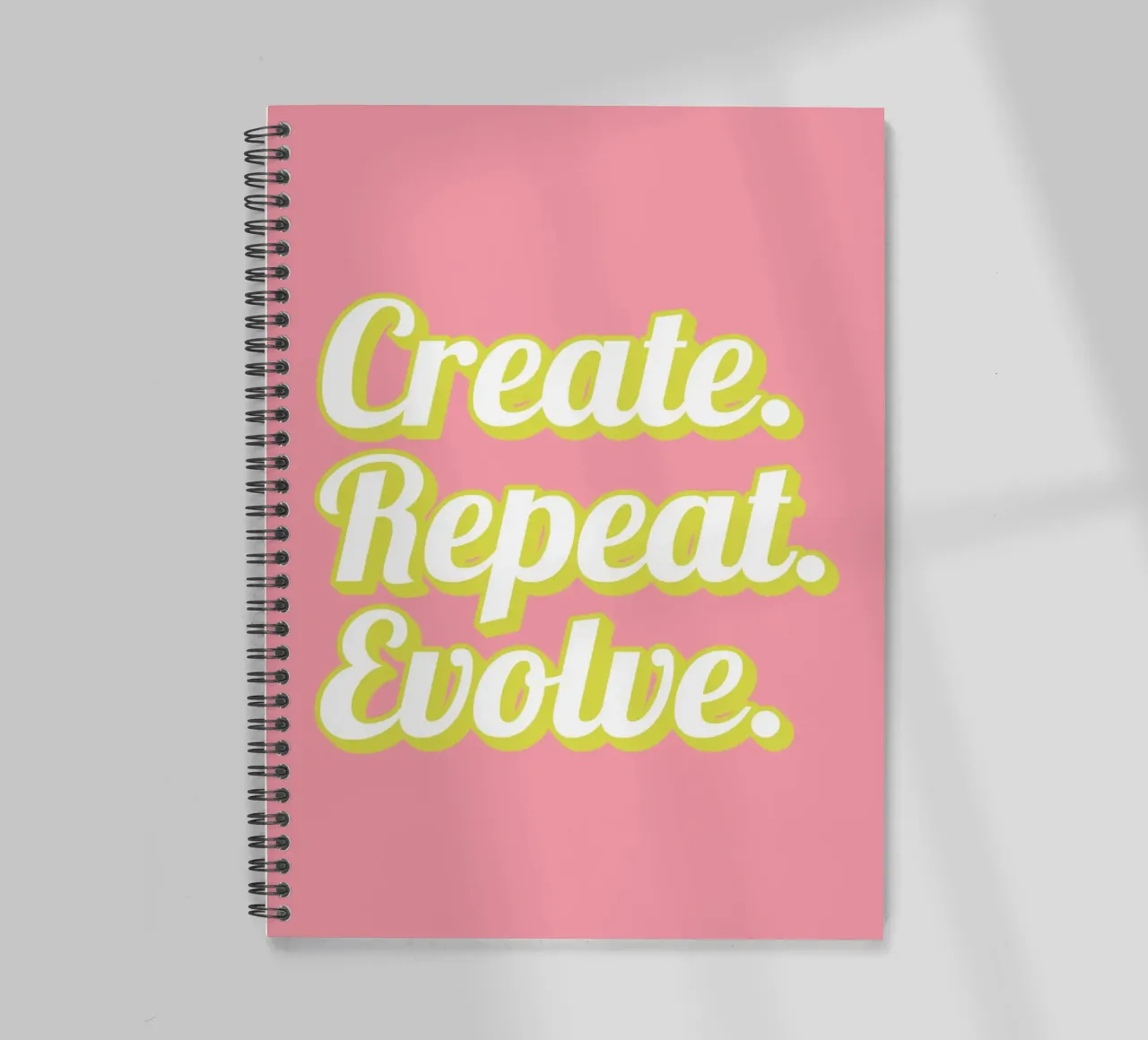 CREATE. REPEAT. EVOLVE spiral notebook by Einfach Uebel