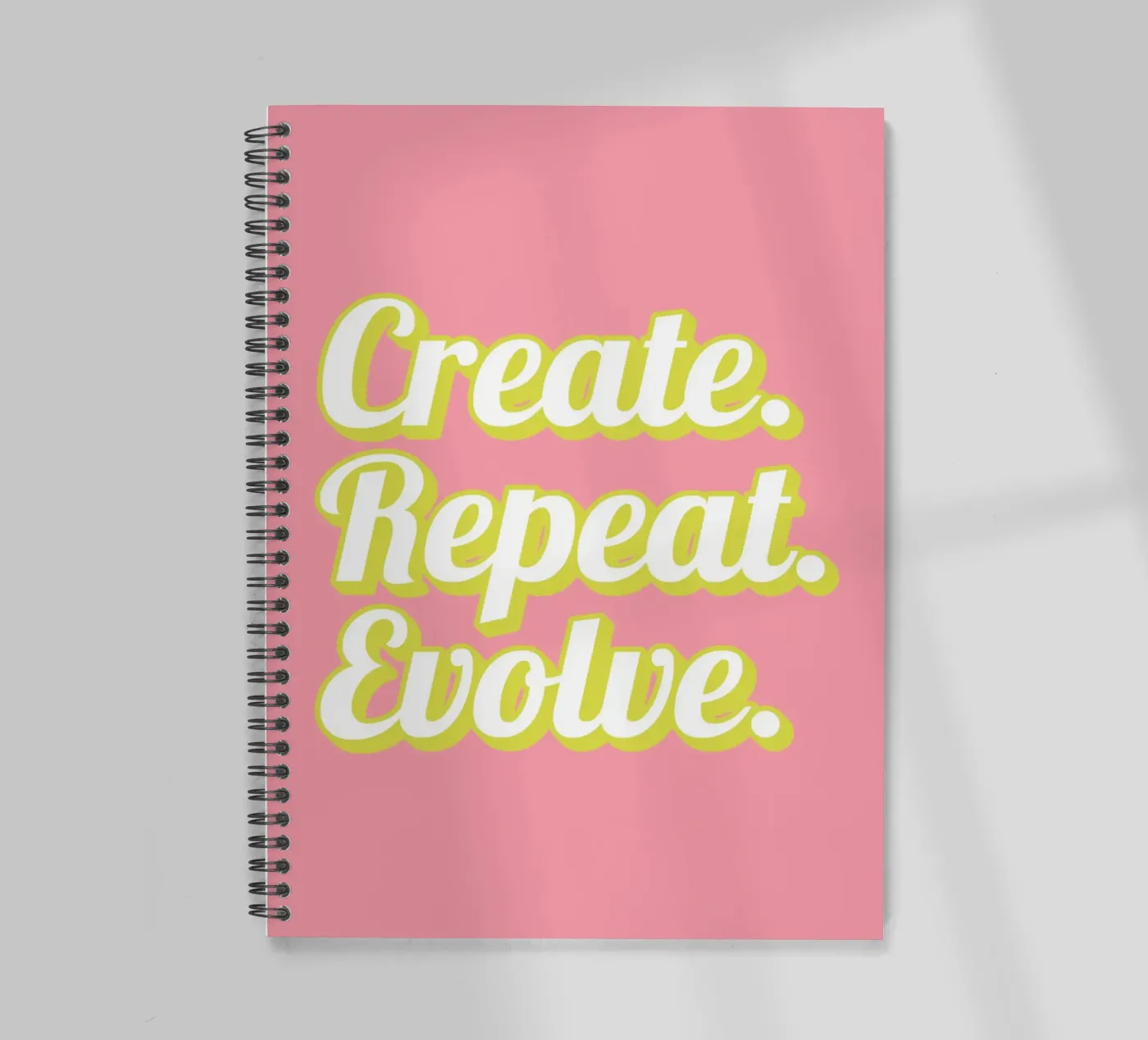 CREATE. REPEAT. EVOLVE spiral notebook by Daily Motivation