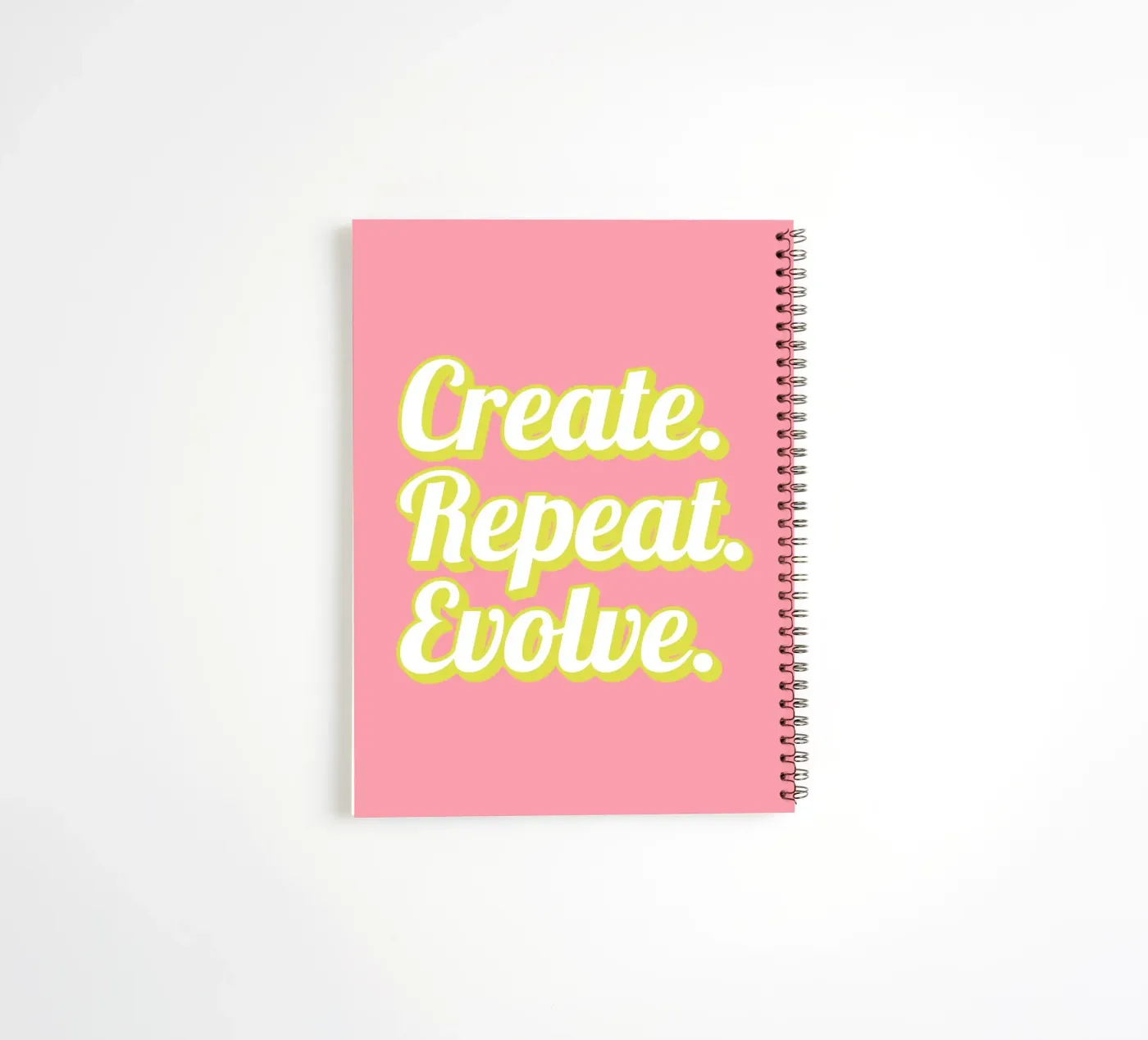 CREATE. REPEAT. EVOLVE spiral notebook by Daily Motivation