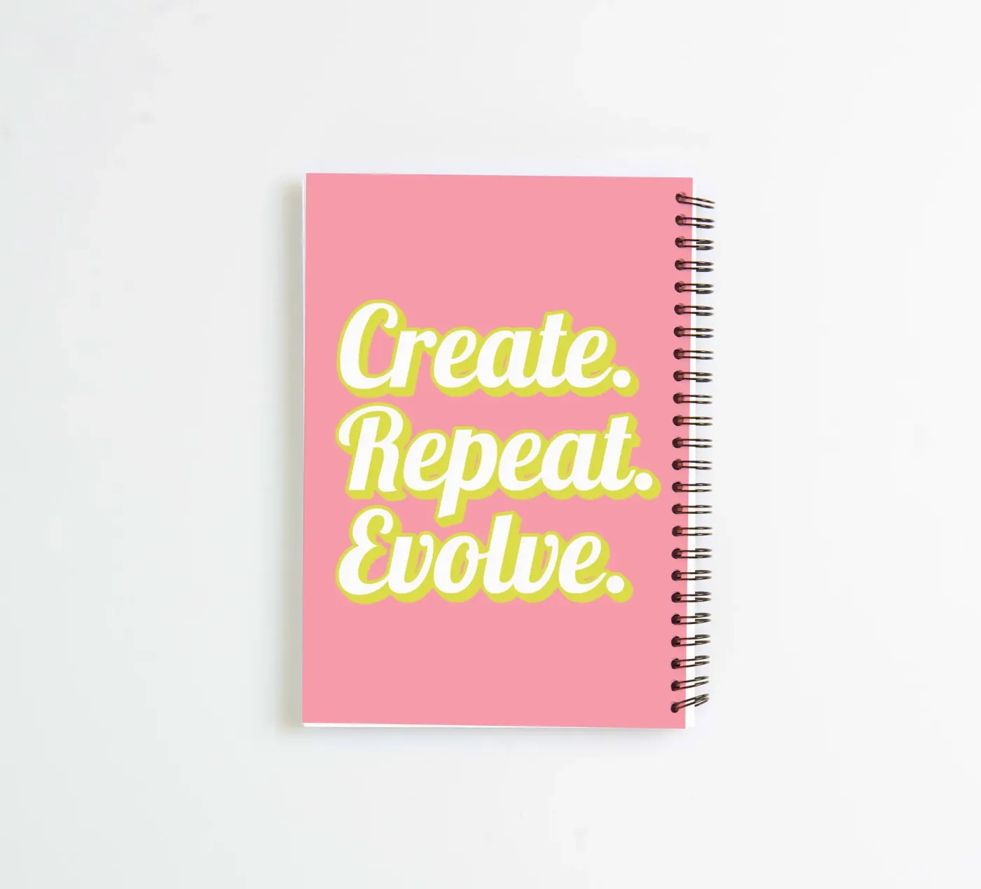CREATE. REPEAT. EVOLVE spiral notebook by Daily Motivation