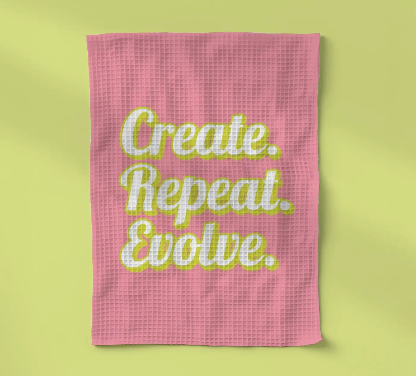 CREATE. REPEAT. EVOLVE torchon de SMRT STUDIO