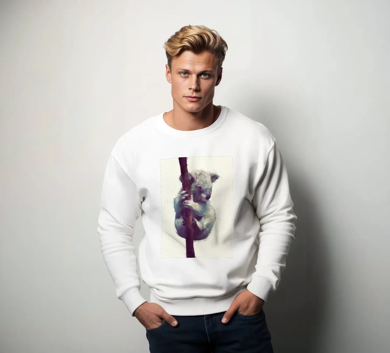 koala che stringe un eucalipto amy hamilton felpa da kbm store