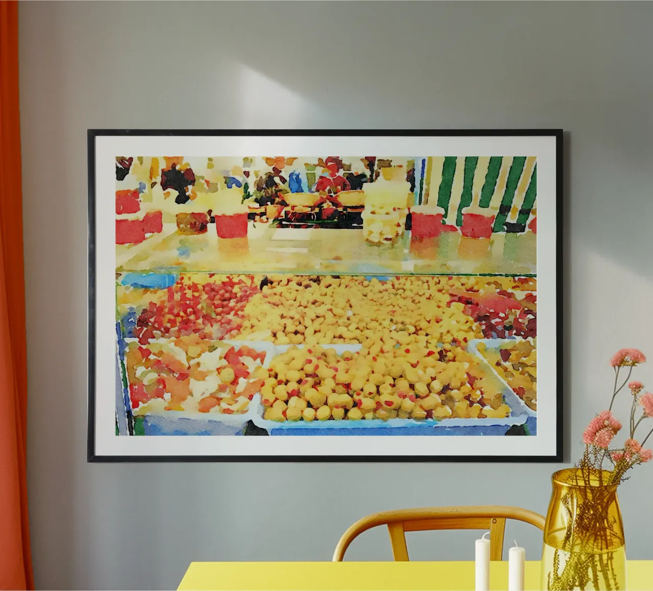 Al mercato poster con telaio in plastica da Massimo Frascogna