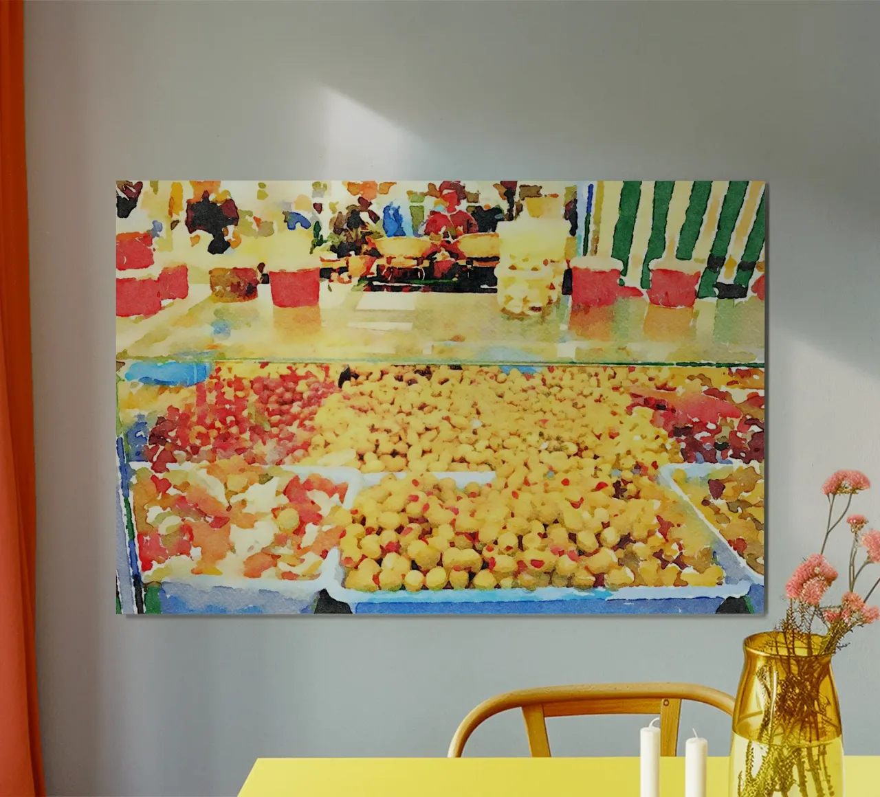 Al mercato poster con telaio in plastica da Massimo Frascogna