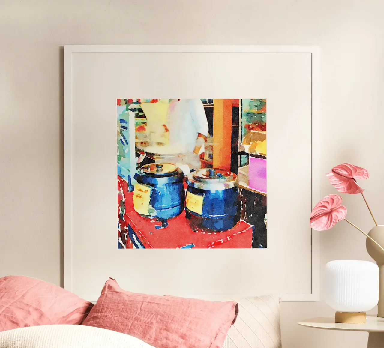 Mercato alimentare poster con telaio in legno da Massimo Frascogna