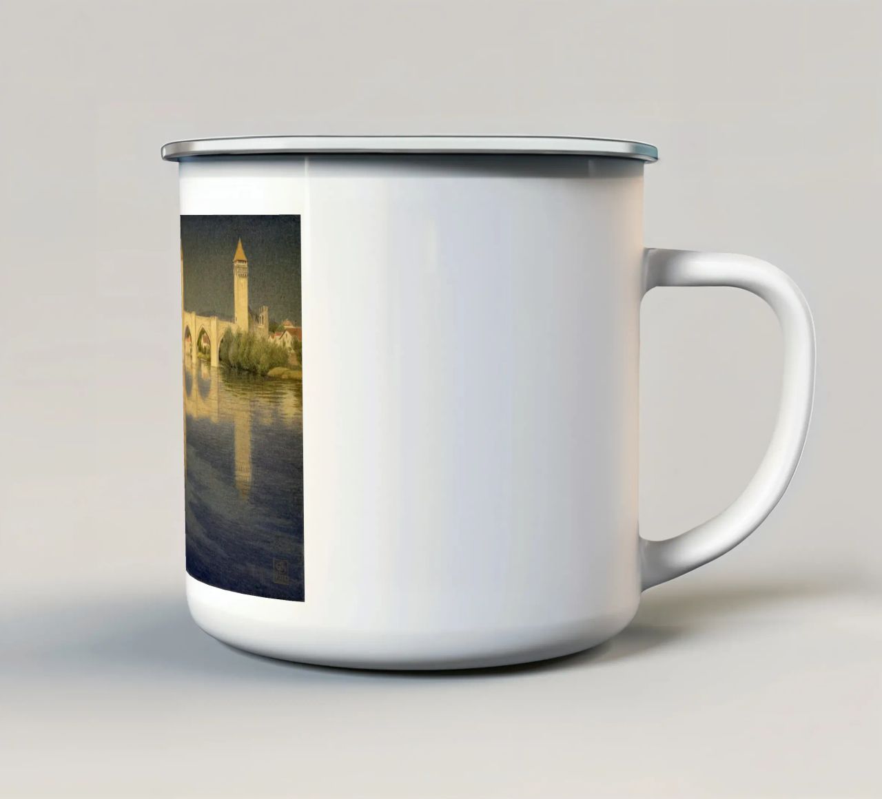 torre del fiume tazza in smalto da hinity