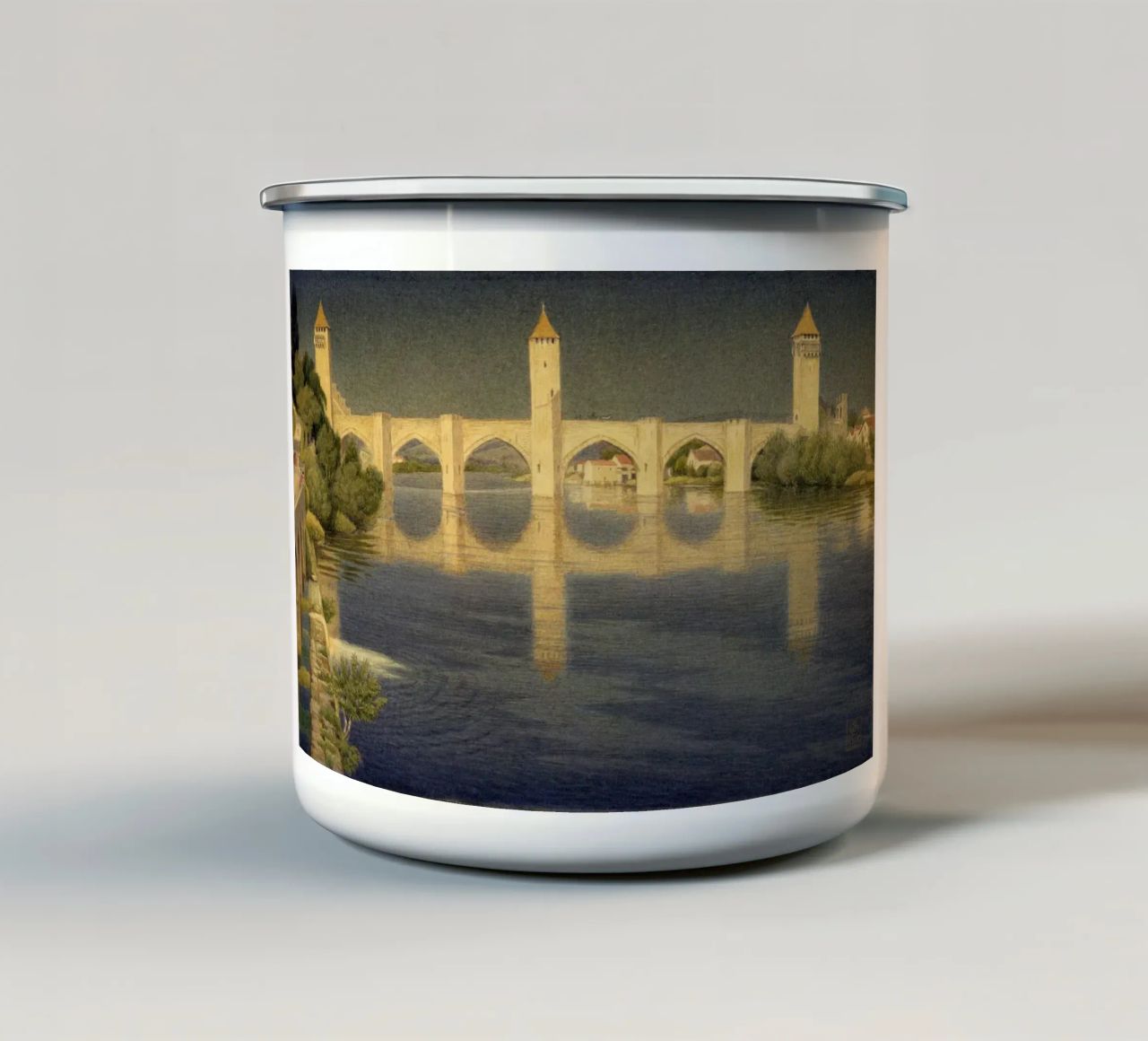 torre del fiume tazza in smalto da hinity