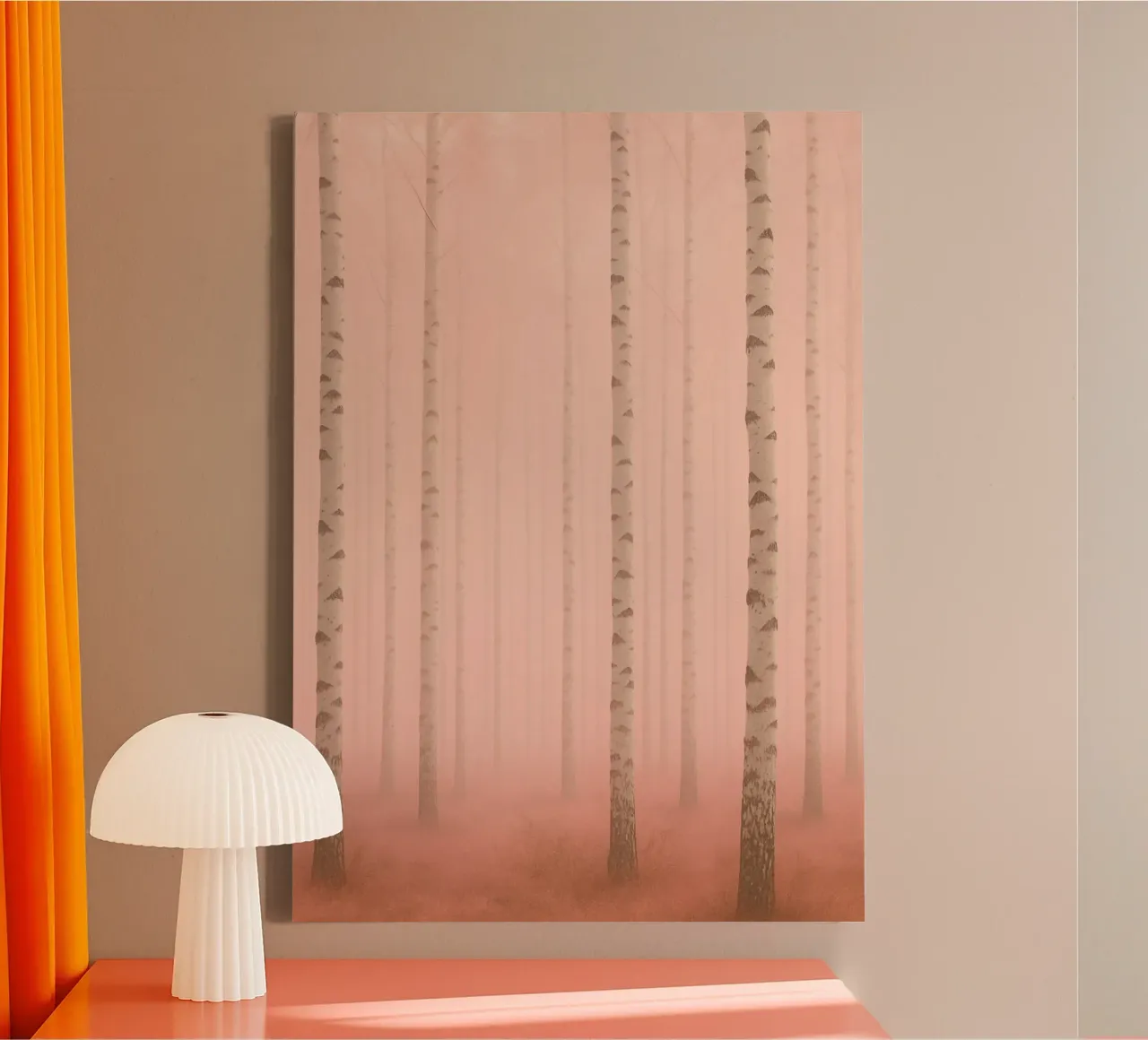 Pink Mist Birch Forest tela da Mosaic Dialogue