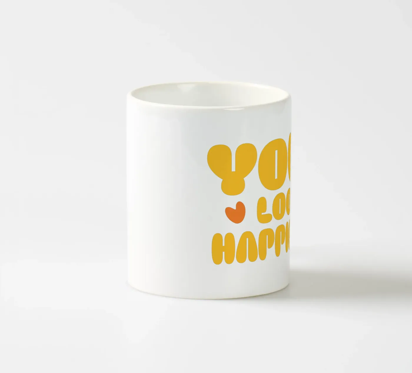 happier ceramic mug by be.