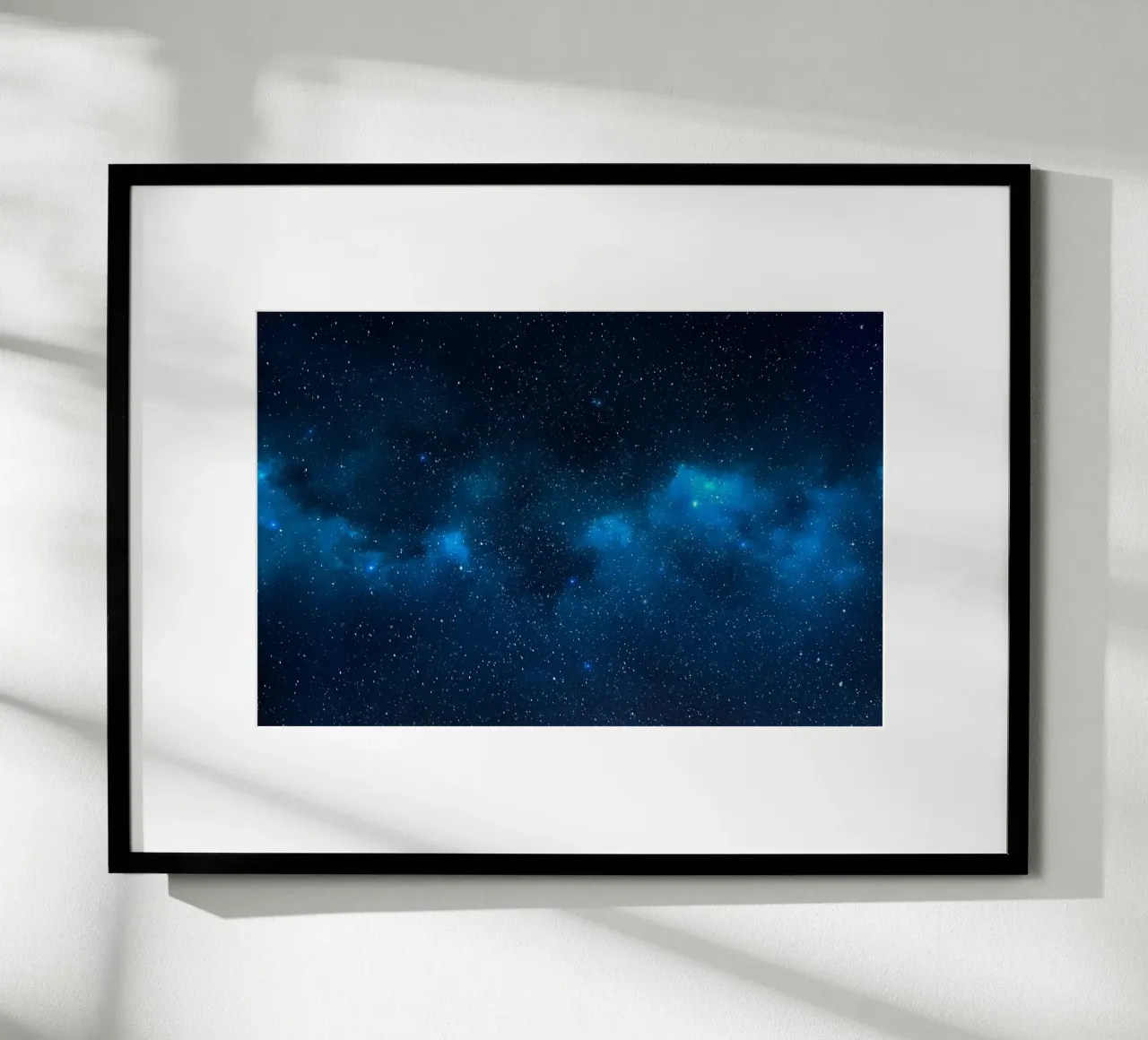 galassia cielo notturno poster con telaio in legno da Bleu