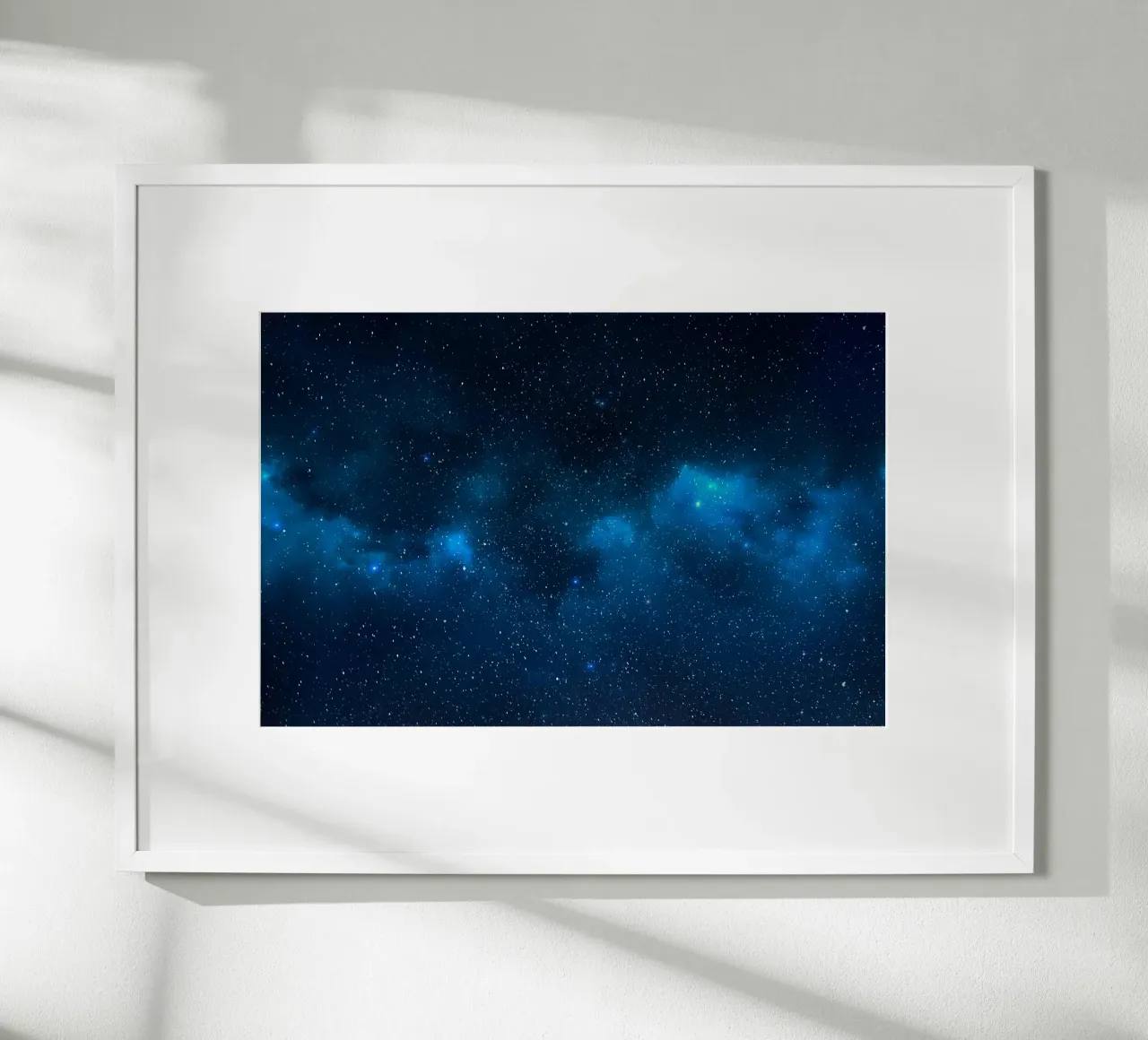 galassia cielo notturno poster con telaio in legno da Bleu