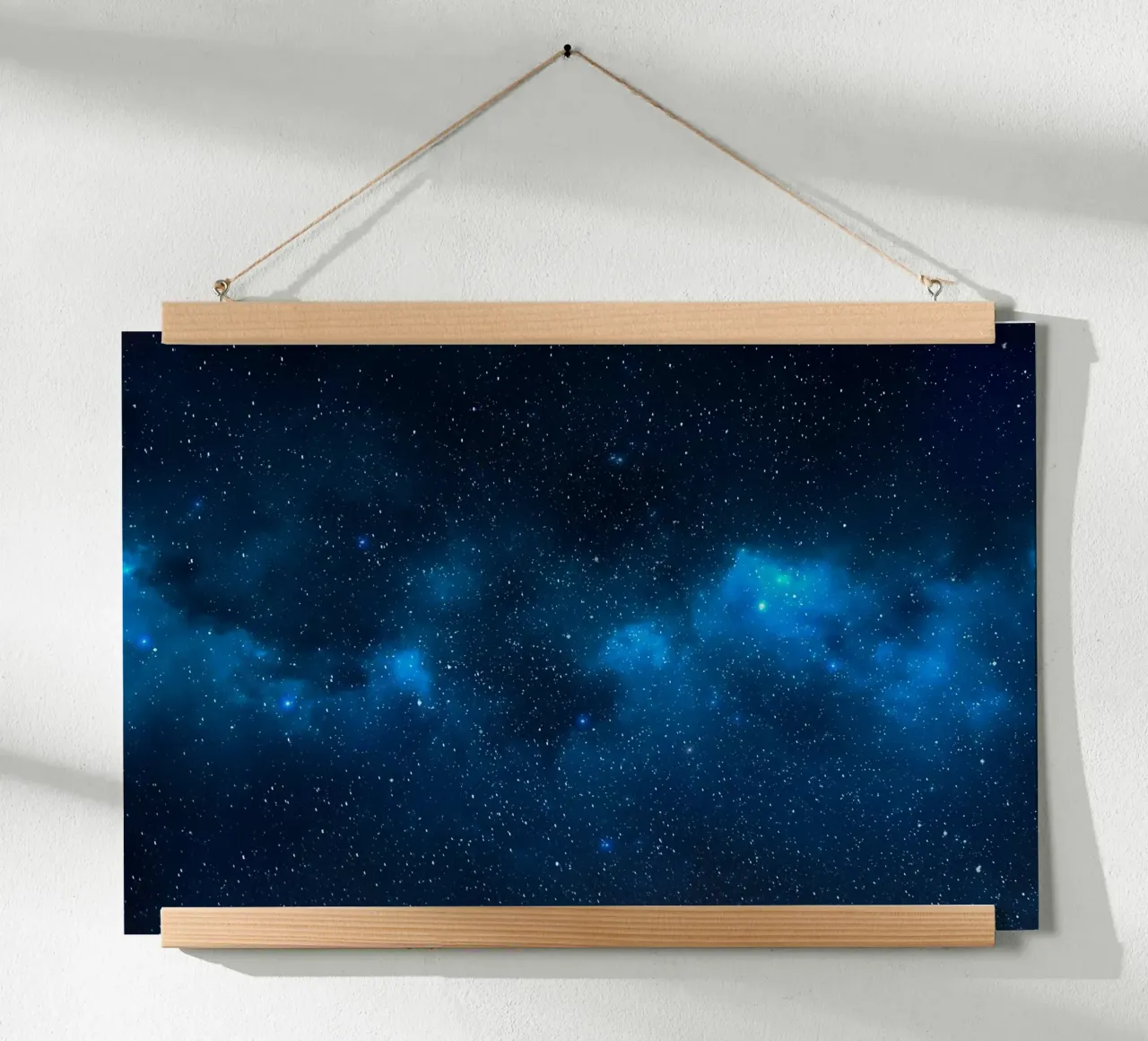 galassia cielo notturno poster con telaio in legno da Bleu