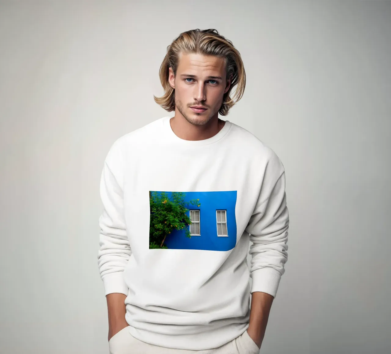 décorer simplement sweat de Bleu