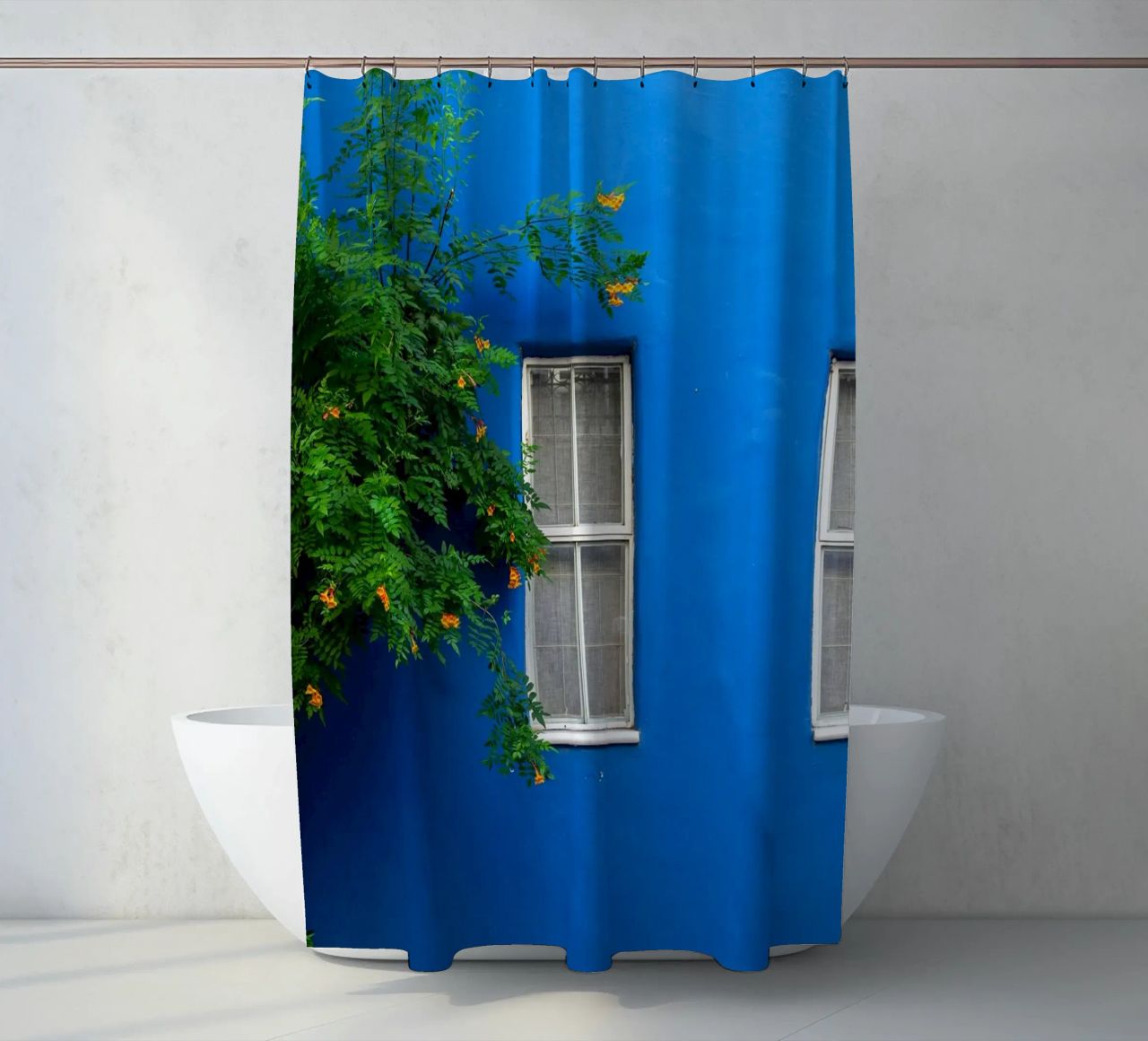 decorare in modo semplice tenda da doccia da Bleu