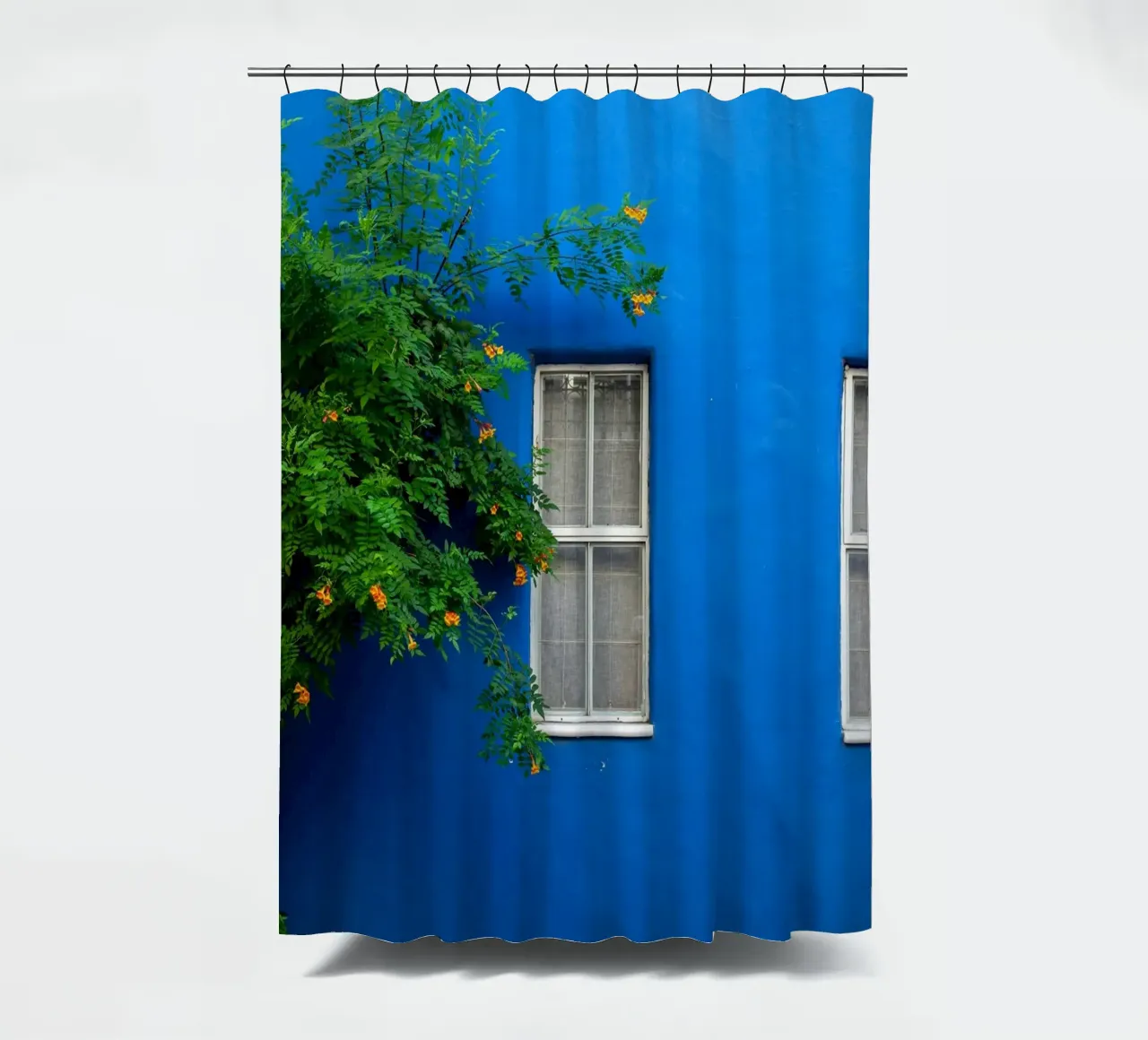 décorer simplement rideau de douche de Bleu