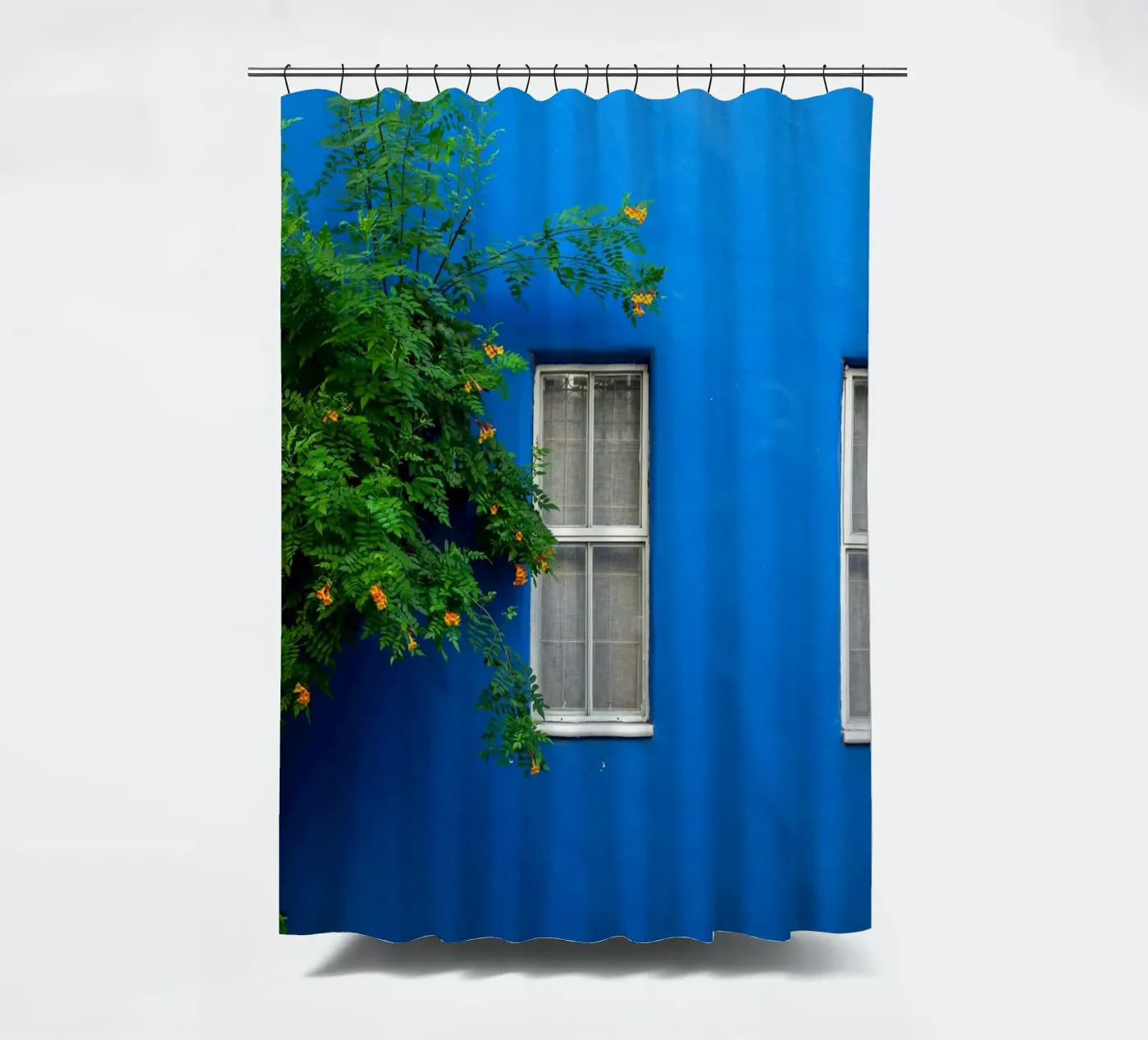 décorer simplement rideau de douche de Bleu