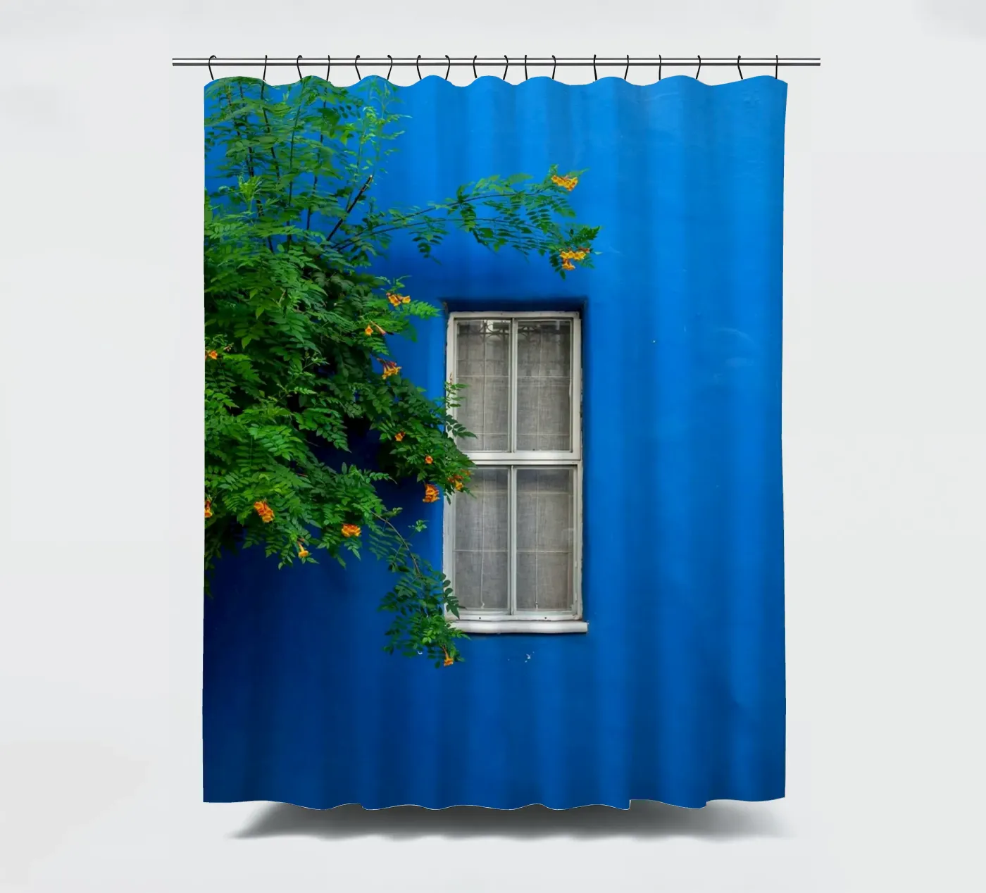 décorer simplement rideau de douche de Bleu