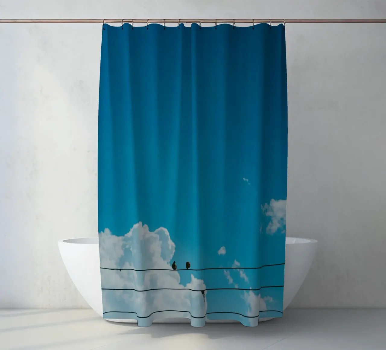 Himmelsfrieden Duschvorhang von Bleu