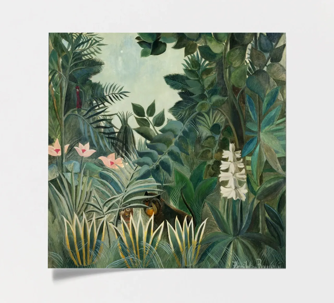 Henri Rousseau - Der äquatoriale Dschungel (1909) Stickerbogen von Wirla