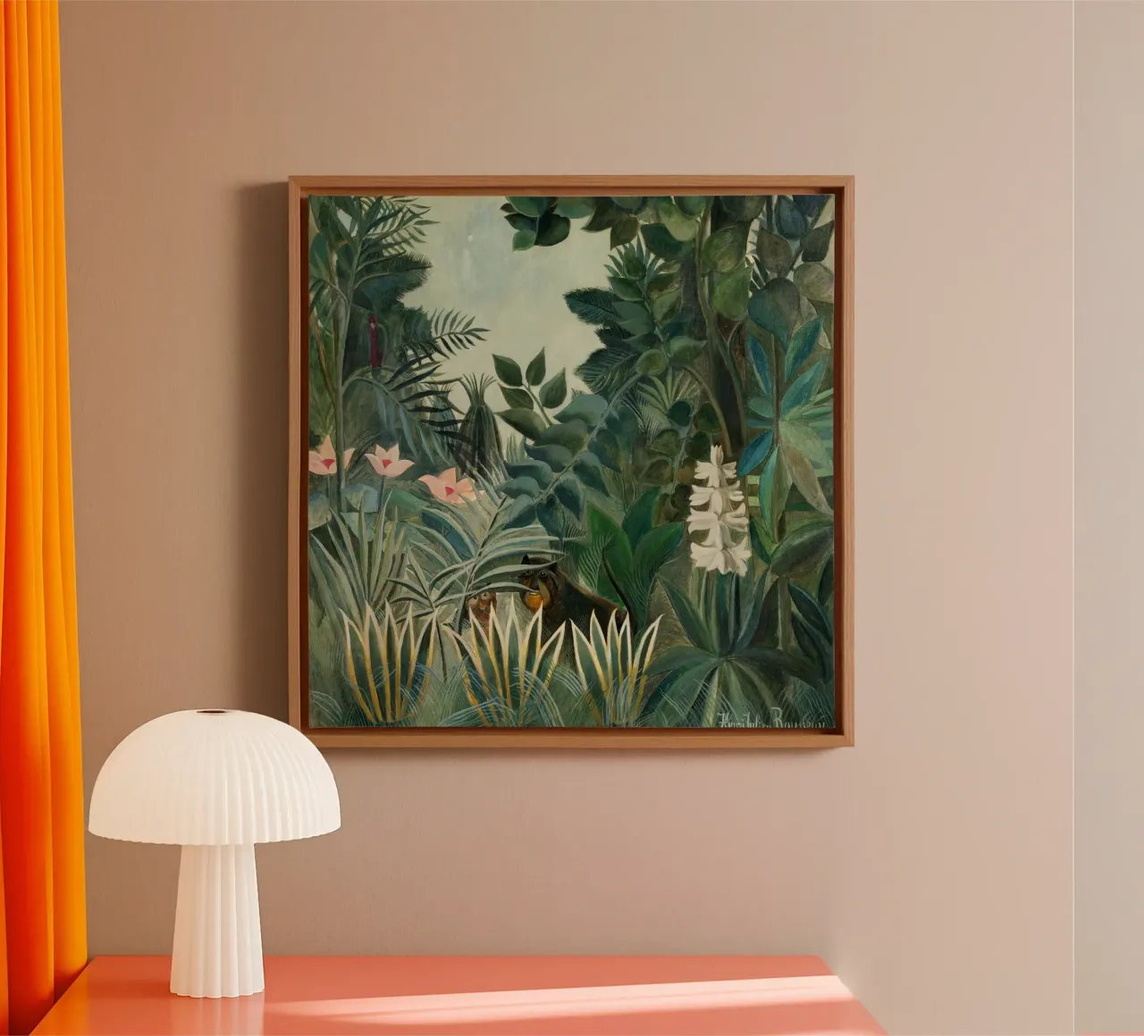 Henri Rousseau – The Equatorial Jungle (1909) tela con Cornice a cassetta da Wirla