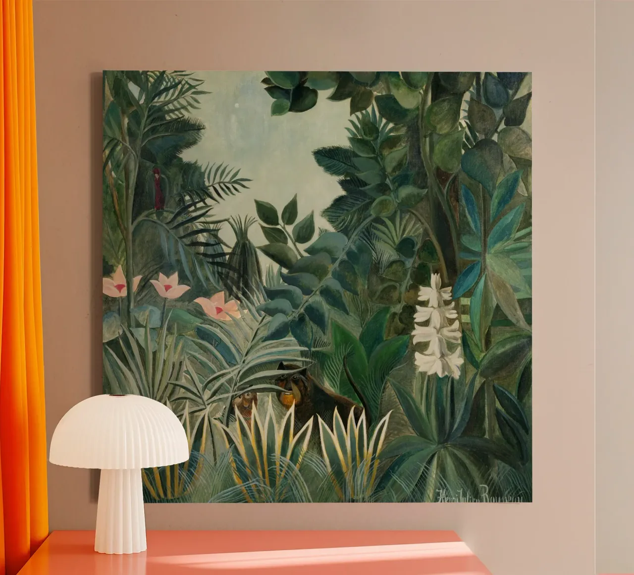 Henri Rousseau – The Equatorial Jungle (1909) tela con Cornice a cassetta da Wirla