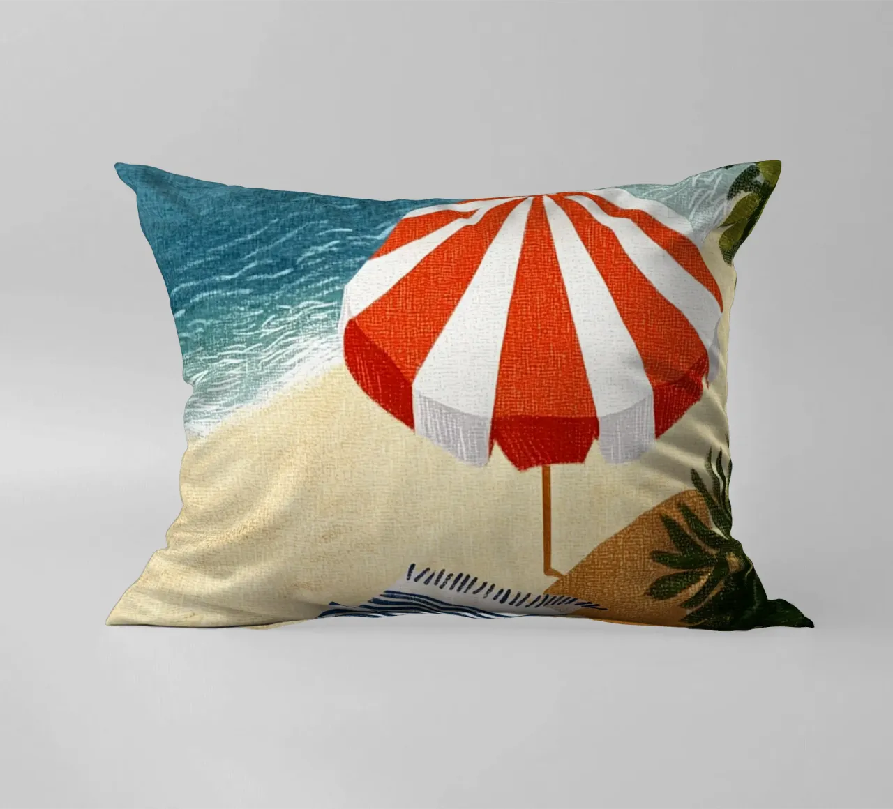 Plage paisible coussin de Curious Canvas
