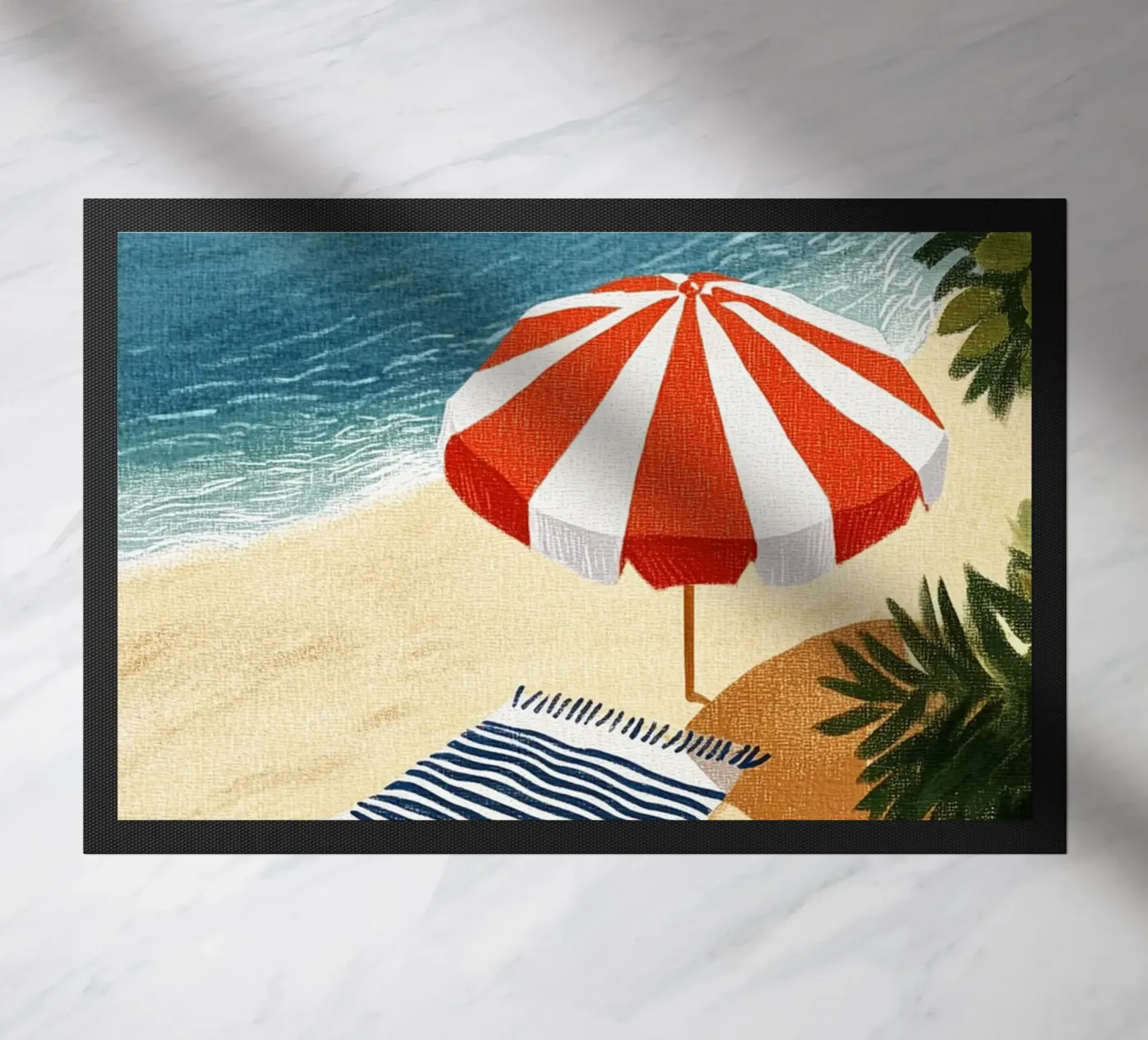 Rustig strand deurmat van Curious Canvas