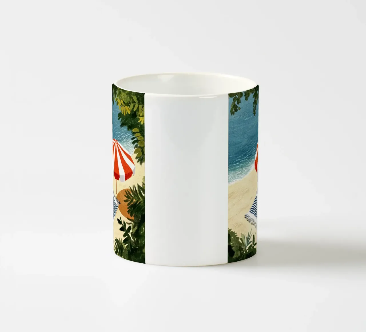 Spiaggia tranquilla tazza in ceramica da Curious Canvas