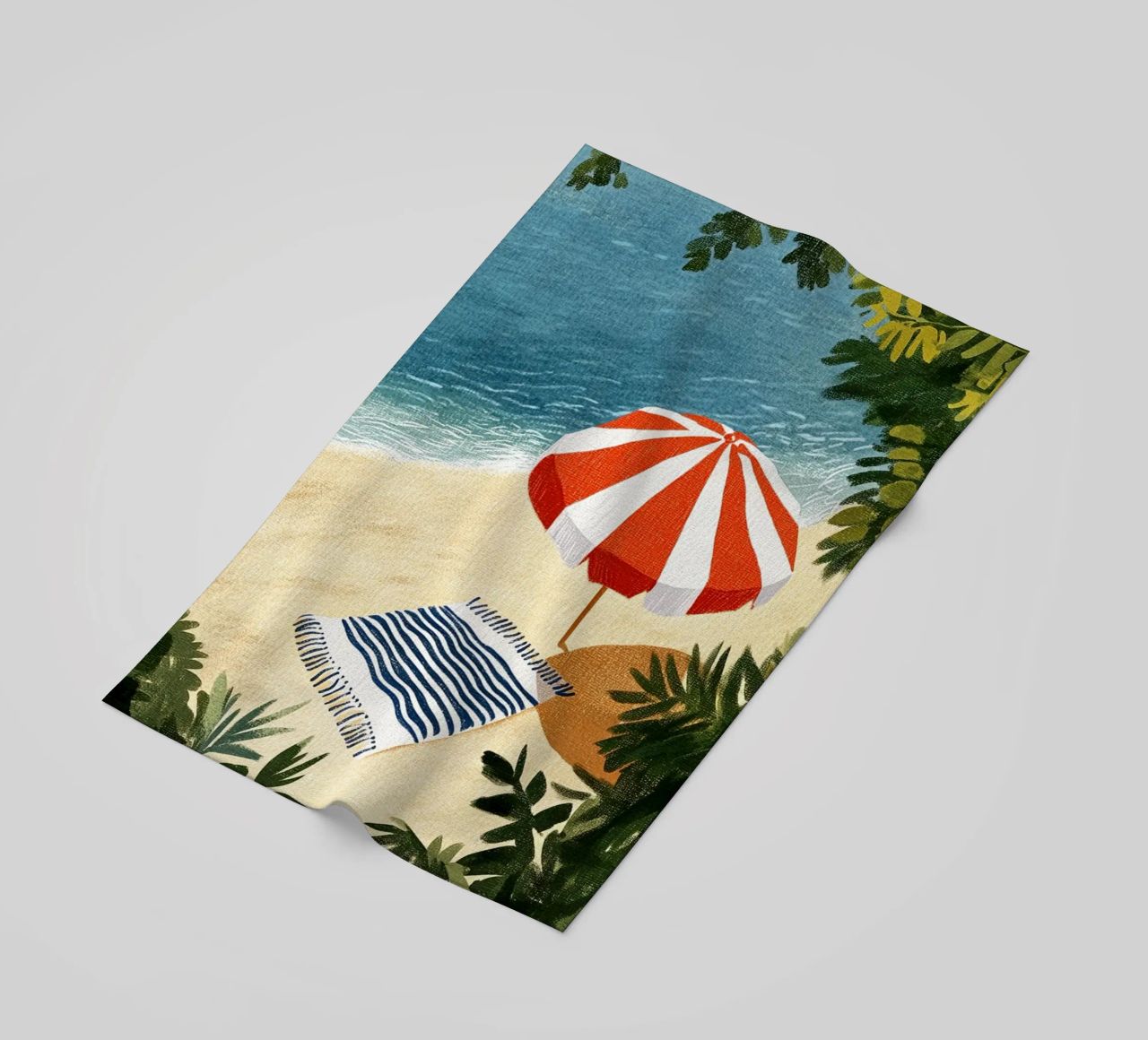 Spiaggia tranquilla telo mare da Curious Canvas