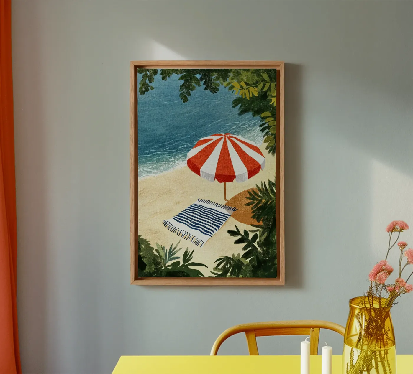Peaceful beach canvas van Curious Canvas