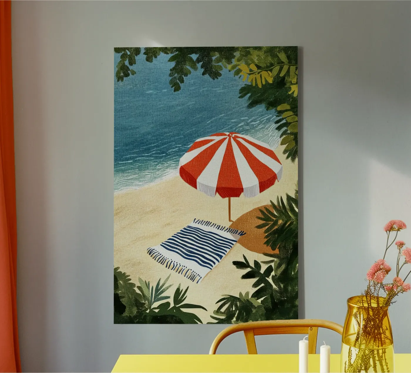 Peaceful beach canvas van Curious Canvas