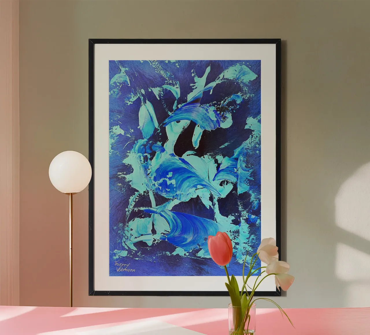 IDEAL GIFT 31 invers. poster con telaio in legno da Thierry Vobmann Abstract painting