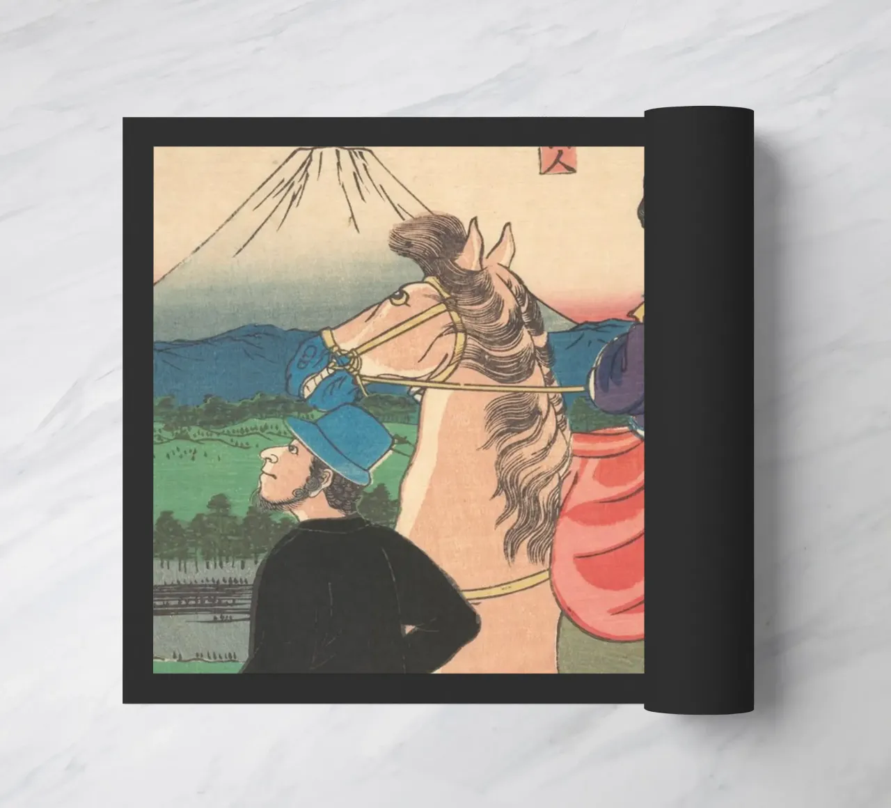 Utagawa Yoshitora - Oche in discesa al ponte Yoshida zerbino da Wirla