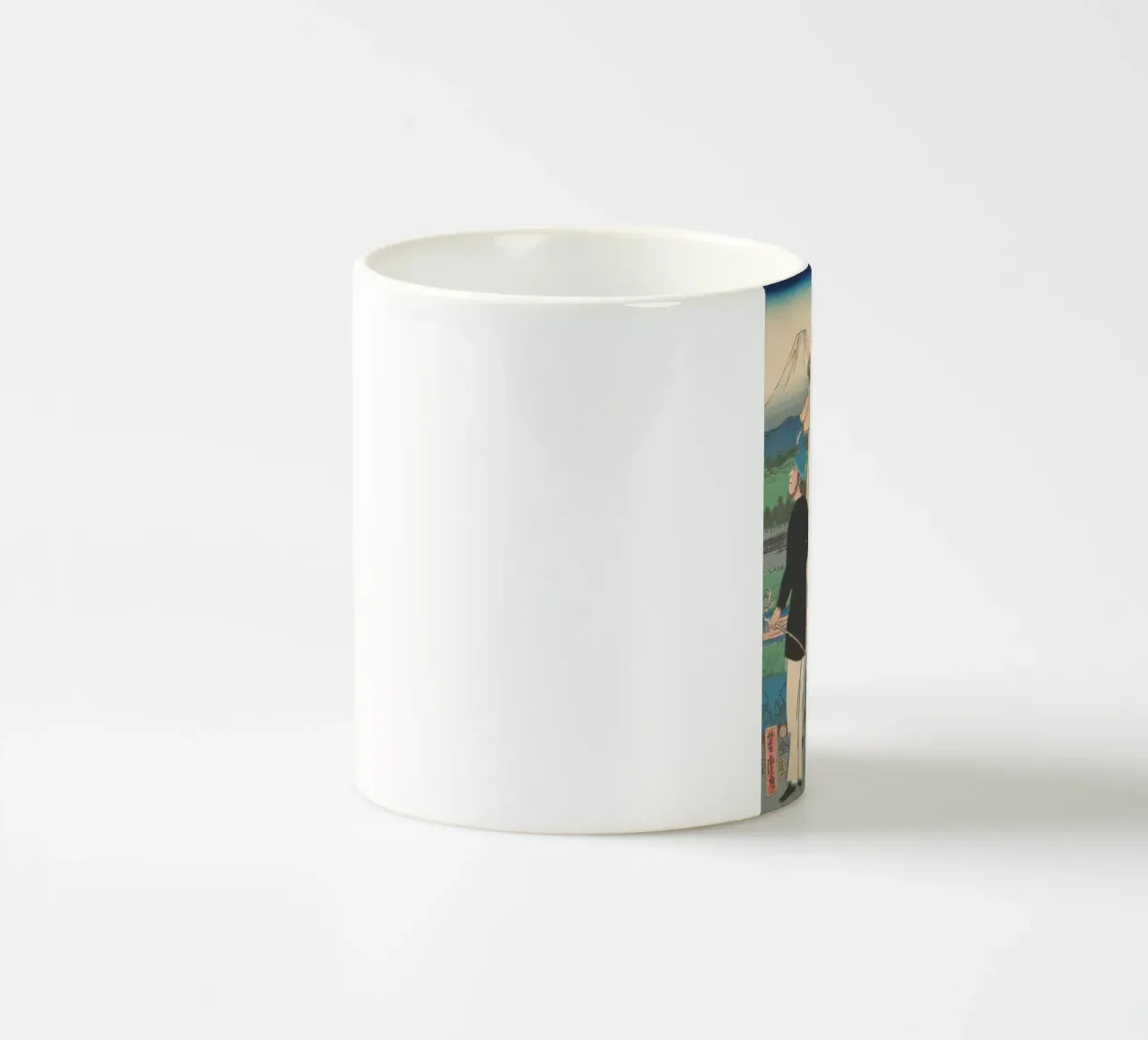 Utagawa Yoshitora - Oche in discesa al ponte Yoshida tazza in ceramica da Wirla