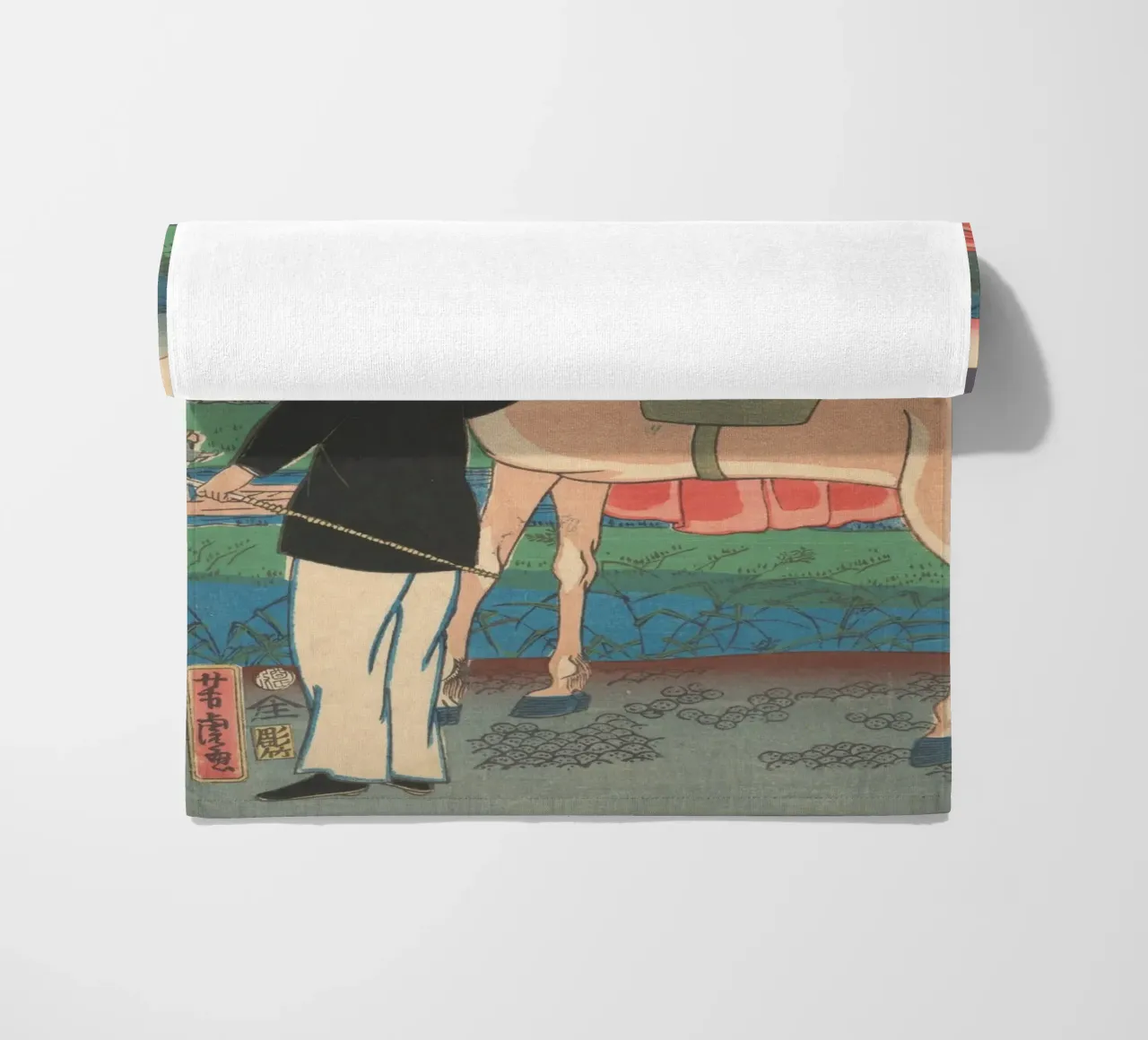 Utagawa Yoshitora - Oche in discesa al ponte Yoshida telo mare da Wirla