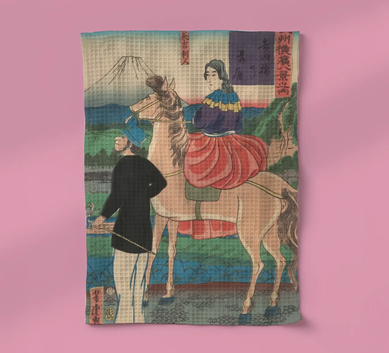 Utagawa Yoshitora - Oche in discesa al ponte Yoshida canovaccio da cucina da Wirla