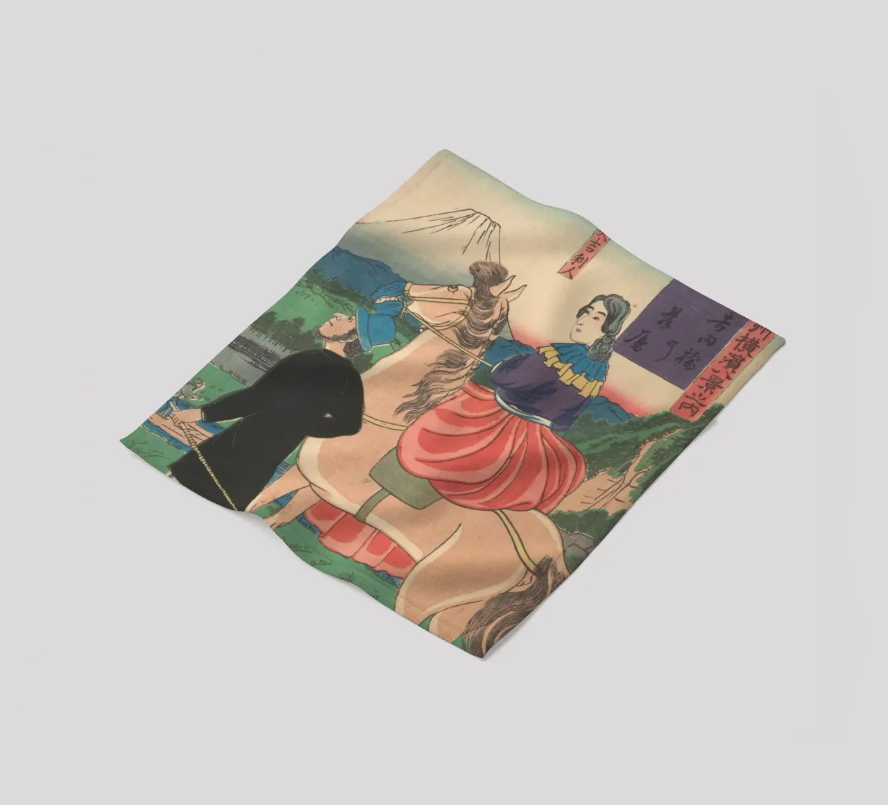 Utagawa Yoshitora - Oche in discesa al ponte Yoshida coperta in pile da Wirla