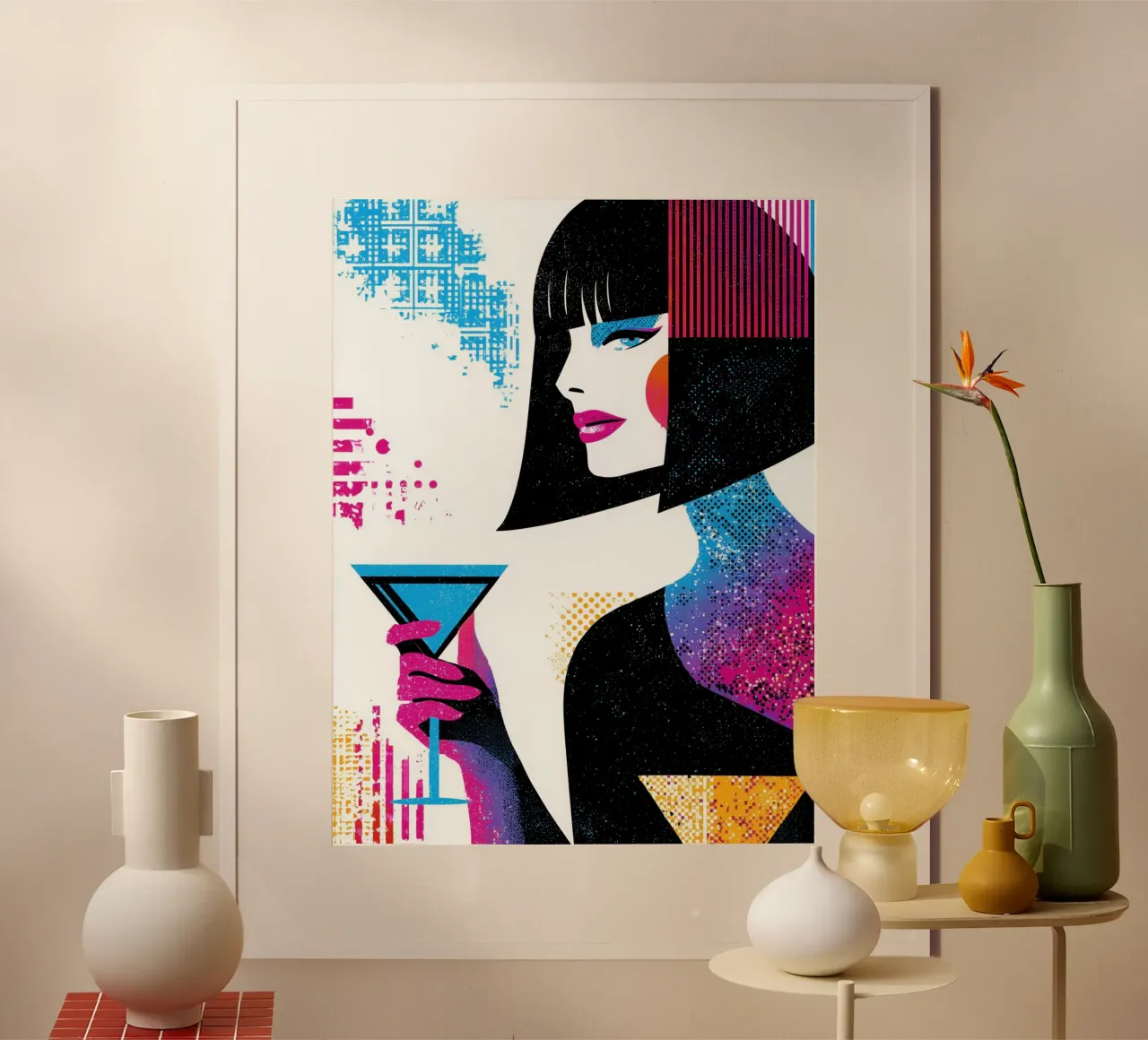 Digital Martini Cocktail | Glamour futuristico e retrò poster da Autofocus