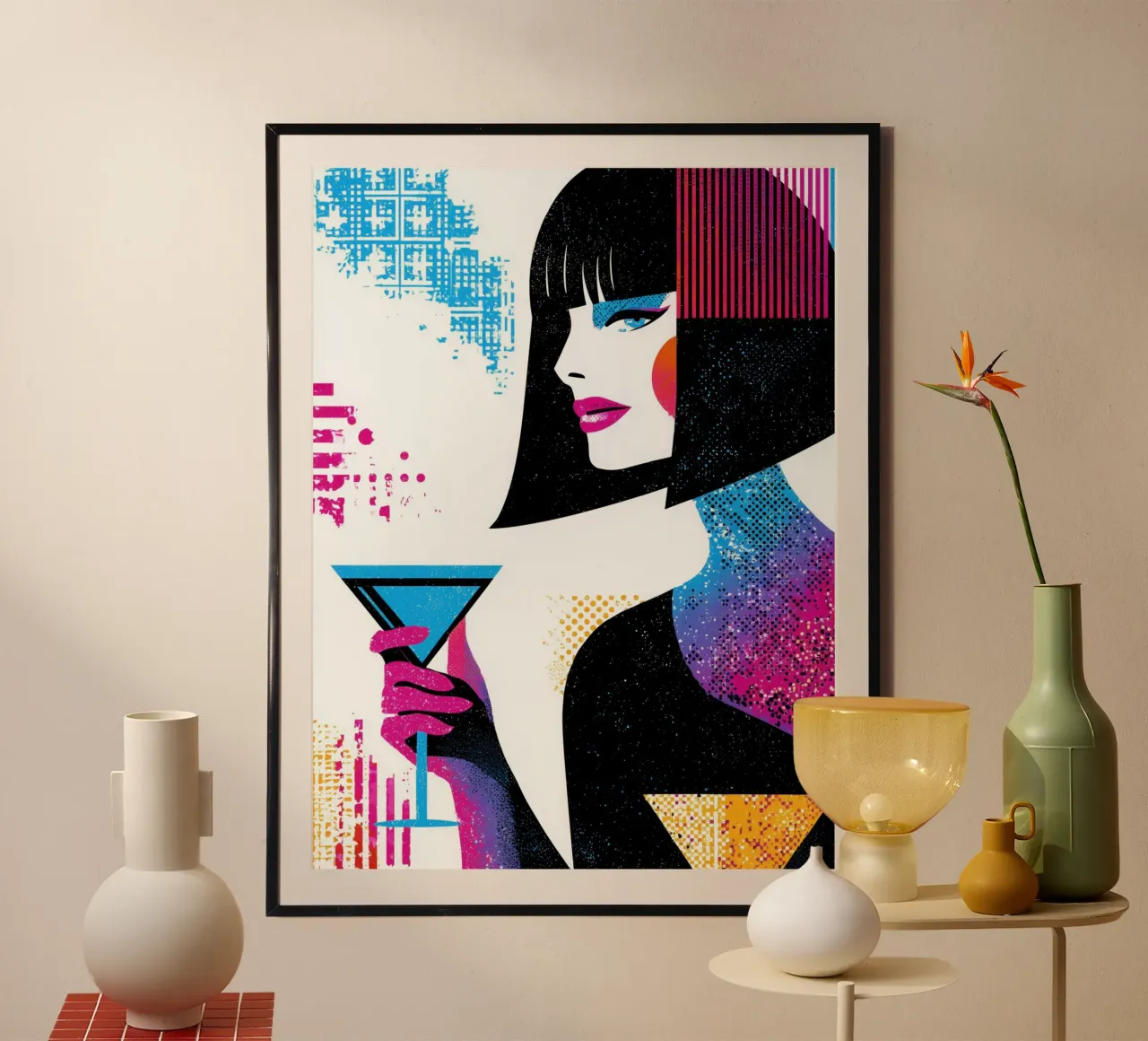 Digital Martini Cocktail | Glamour futuristico e retrò poster da Autofocus