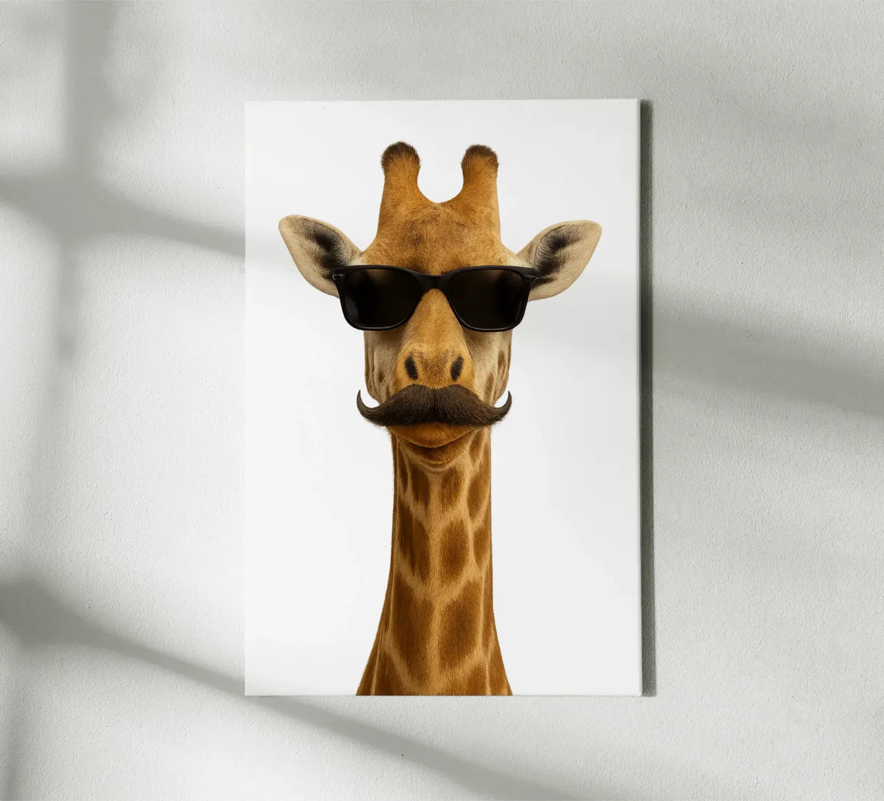 Giraffa Cool - Atteggiamento con altitudine tela con Cornice a cassetta da So Cute Land - Affiches et posters